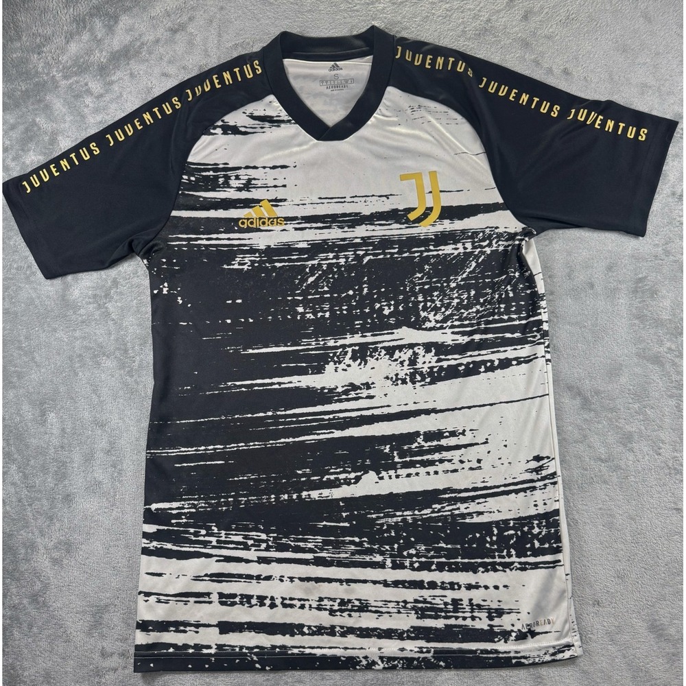 ADIDAS AEROREADY Juventus FC Pre-Match Training Jersey Blk/Wht/Gold Men's Small